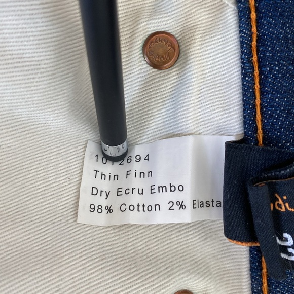 NUDIE JEANS Thin Finn in Dry Ecru Embo Size 31 - Picture 11 of 13
